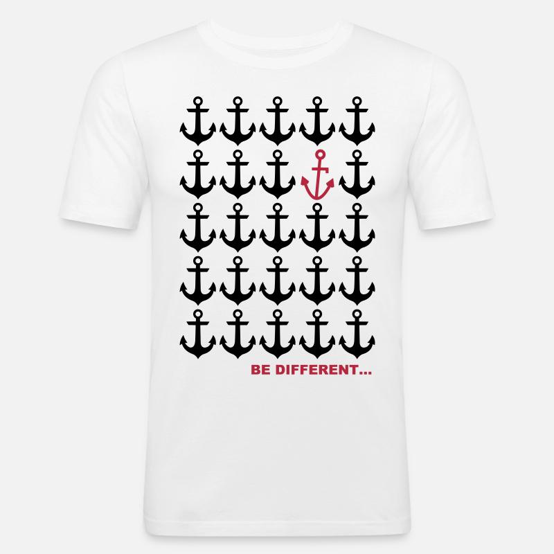 Be Different... - Männer Slim Fit T-Shirt - Weiß