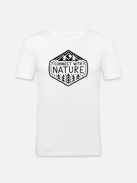 Connect with nature - Men's Slim Fit T-Shirt - white