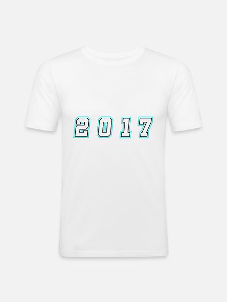 2017 Year Number - Men's Slim Fit T-Shirt - white