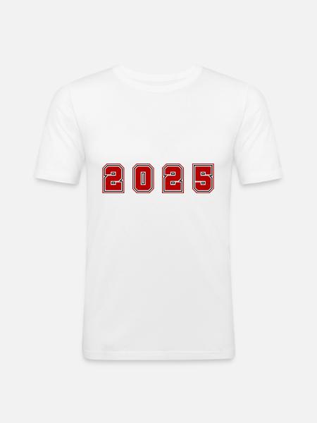 2025 Year Number - Men's Slim Fit T-Shirt - white