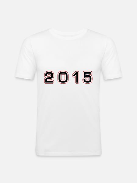 2015 Year Number - Men's Slim Fit T-Shirt - white