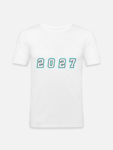 2027 year number - Men's Slim Fit T-Shirt - white