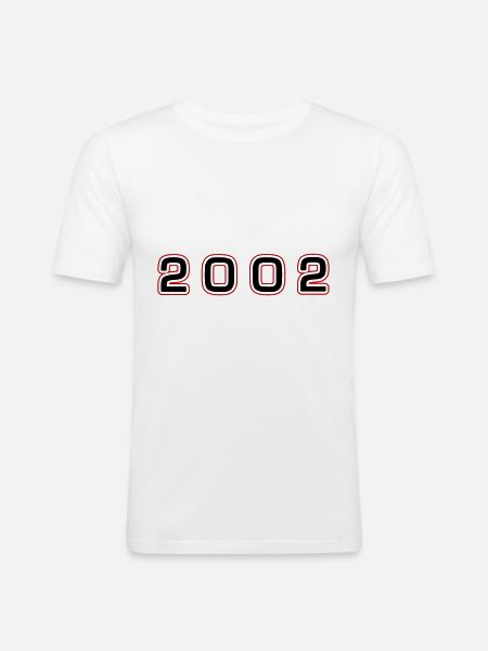 2002 Year Number - Men's Slim Fit T-Shirt - white