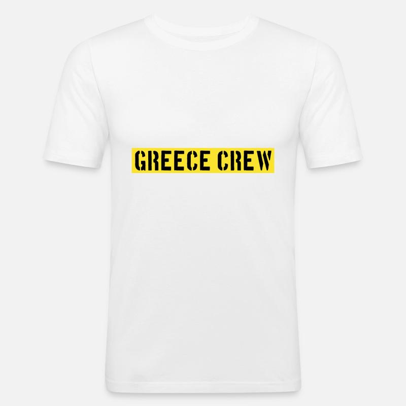 Greece Crew - Männer Slim Fit T-Shirt - Weiß