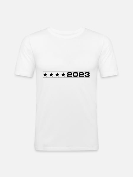 2023 Linie - Männer Slim Fit T-Shirt - Weiß