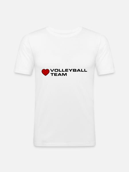 Volleyball Team Heart - Men's Slim Fit T-Shirt - white