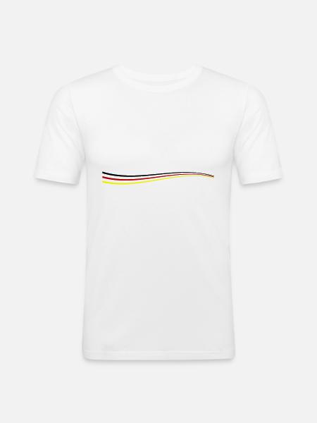 Deutschland Linie - Männer Slim Fit T-Shirt - Weiß