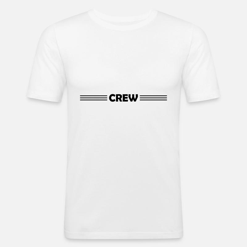 Crew Design - Männer Slim Fit T-Shirt - Weiß