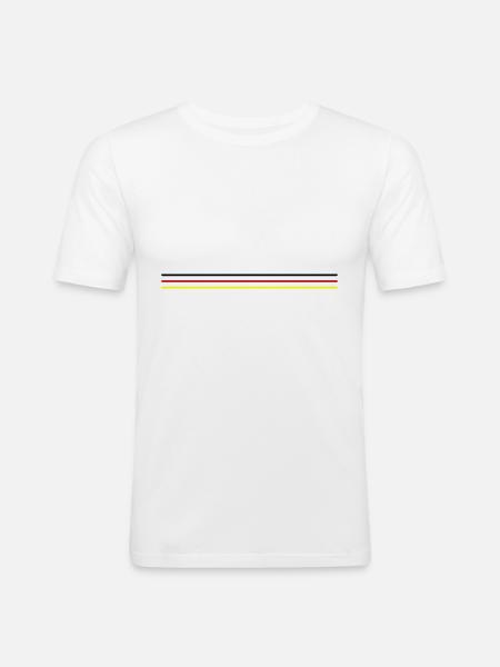 Germany Flag Line - Men's Slim Fit T-Shirt - white