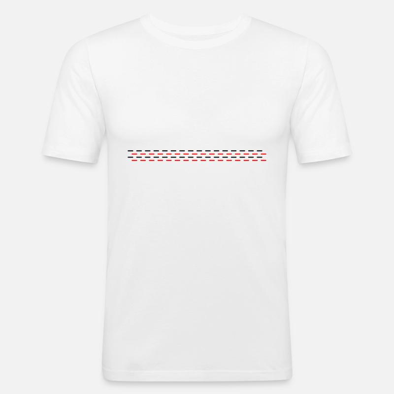 Line dashed - Men's Slim Fit T-Shirt - white
