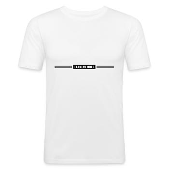 Membres de l’équipe - T-shirt près du corps Homme - blanc - Devant - Nik (191cm)