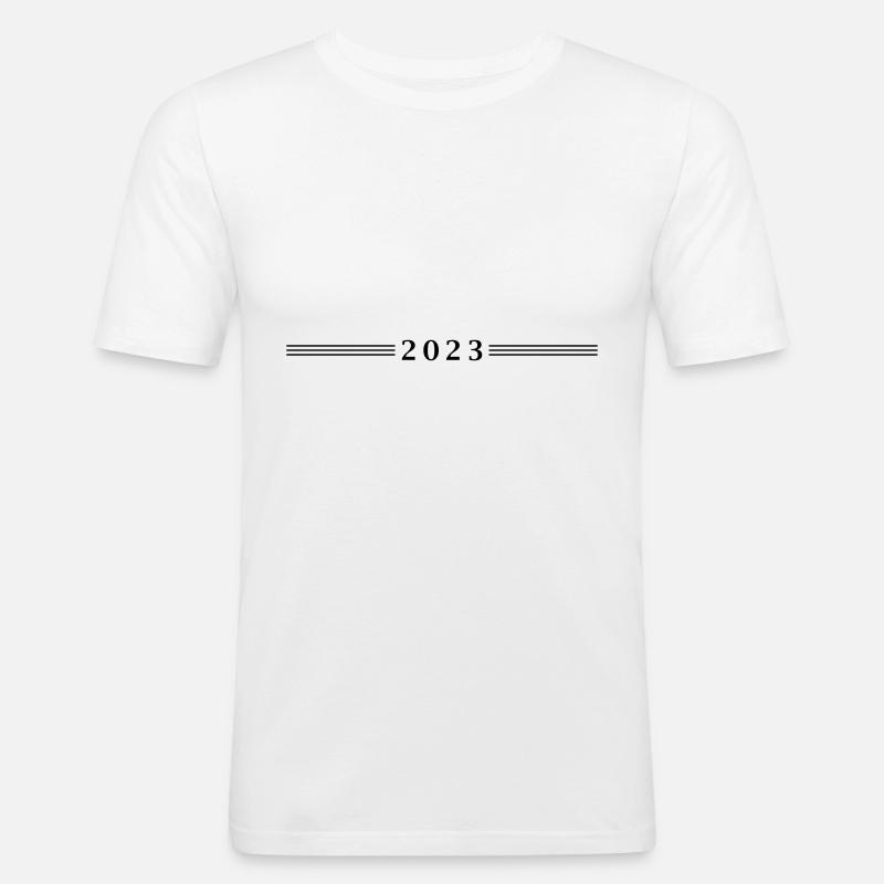 2023 Jahr - Männer Slim Fit T-Shirt - Weiß