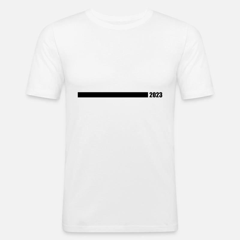 2023 Linie - Männer Slim Fit T-Shirt - Weiß