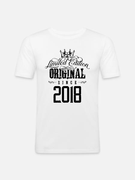 2018 limited edition - Männer Slim Fit T-Shirt - Weiß