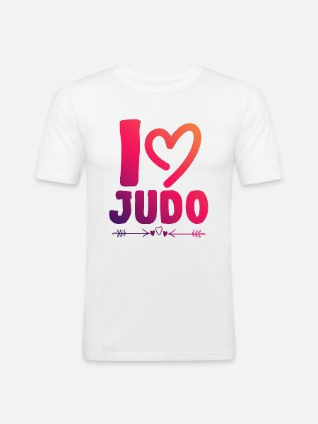 I love Judo - Men's Slim Fit T-Shirt - white