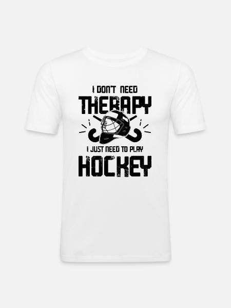 feldhockey therapy - Männer Slim Fit T-Shirt - Weiß