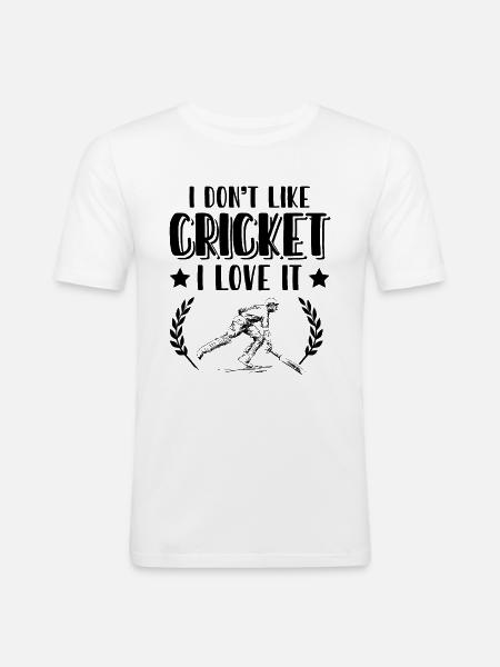 liebe cricket - Männer Slim Fit T-Shirt - Weiß