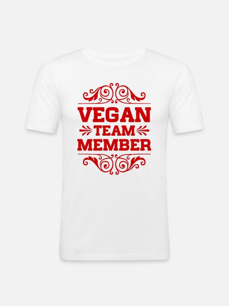 Vegan Team Member - Männer Slim Fit T-Shirt - Weiß