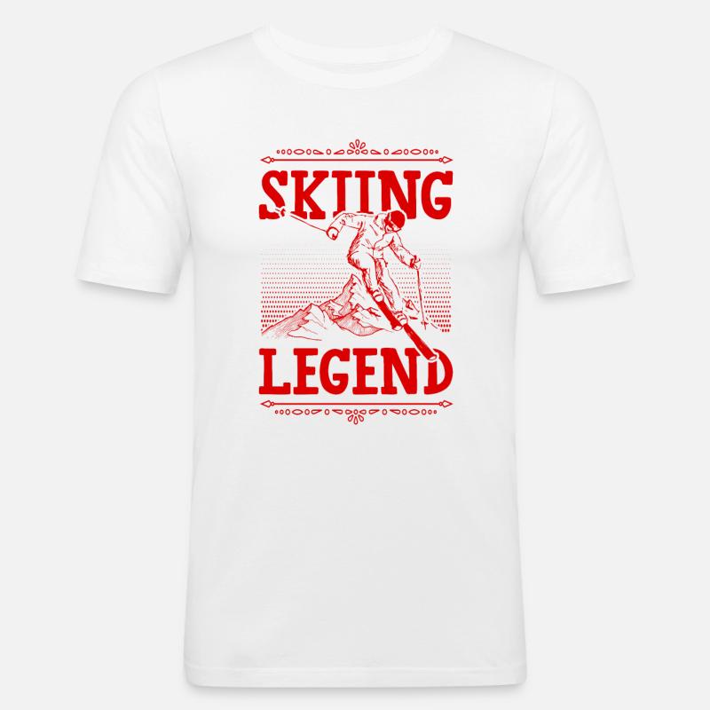Ski Legend - Männer Slim Fit T-Shirt - Weiß