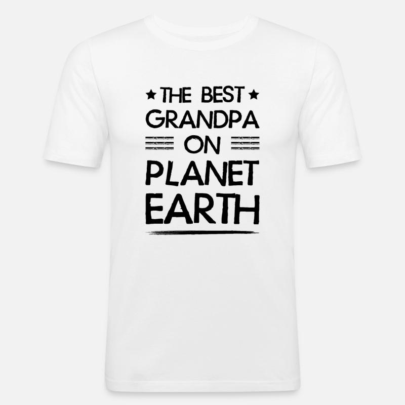 Bester Opa Spruch - Männer Slim Fit T-Shirt - Weiß