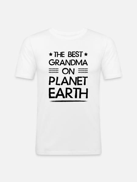 Beste Oma Spruch - Männer Slim Fit T-Shirt - Weiß