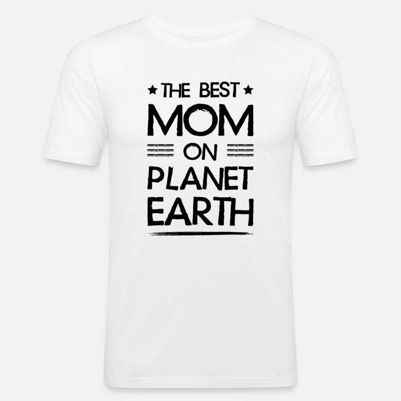 Beste Mom Mama Zitat Mutter - Männer Slim Fit T-Shirt - Weiß