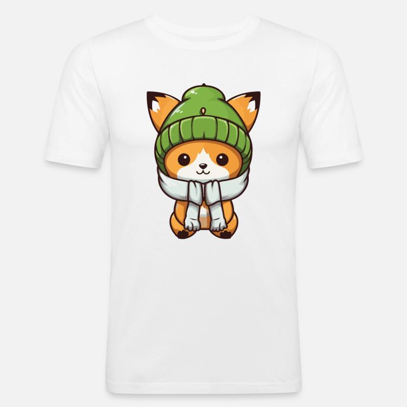 Fox Winter Comic - Men's Slim Fit T-Shirt - white
