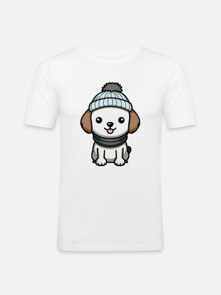 Dog Animal Baby Comic - Men's Slim Fit T-Shirt - white