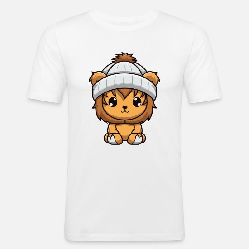 Löwe Tier Baby Comic - Männer Slim Fit T-Shirt - Weiß