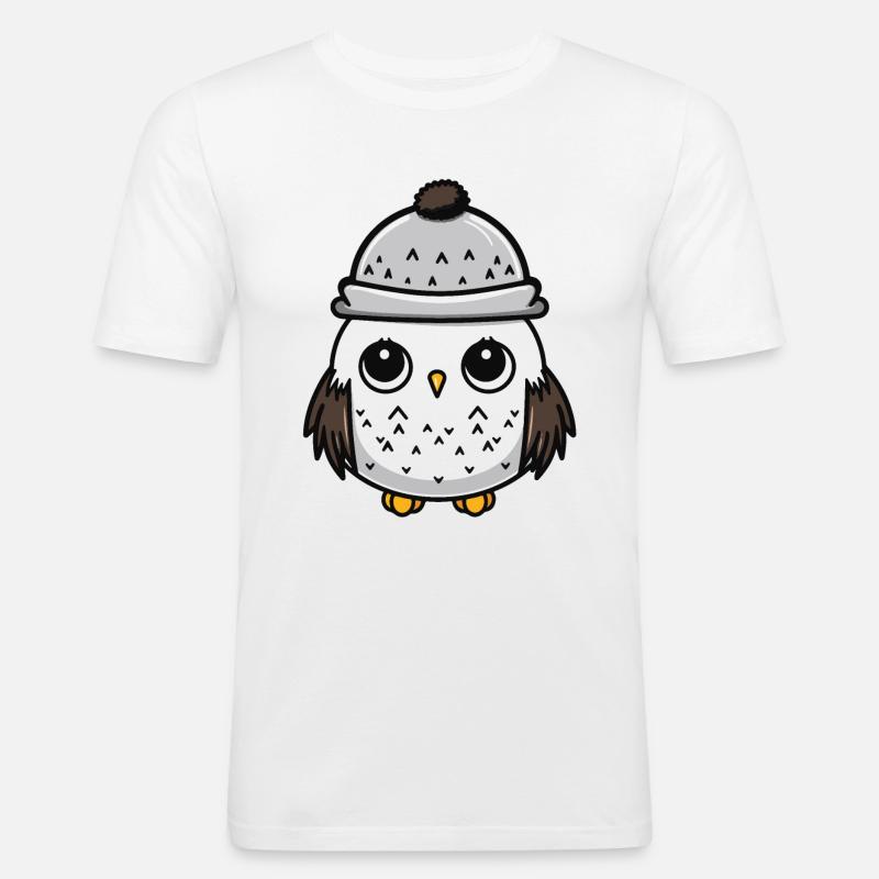 Eule Tier Baby Comic - Männer Slim Fit T-Shirt - Weiß