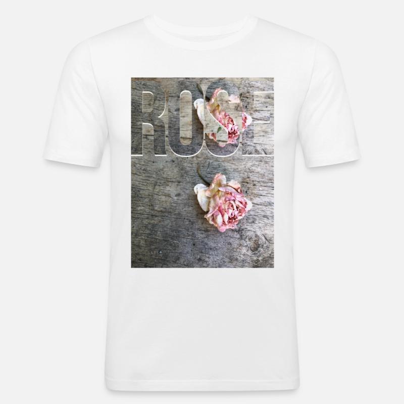 ROSE_DESIGN 2 - Männer Slim Fit T-Shirt - Weiß
