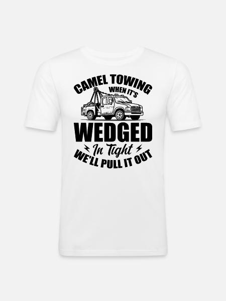 Camel Towing Adult Humor - Men's Slim Fit T-Shirt - white