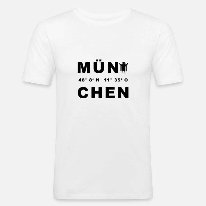 München - Männer Slim Fit T-Shirt - Weiß