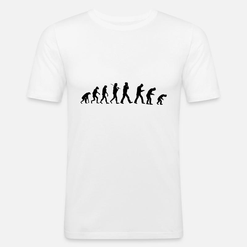 Evolution Smartphone - Männer Slim Fit T-Shirt - Weiß