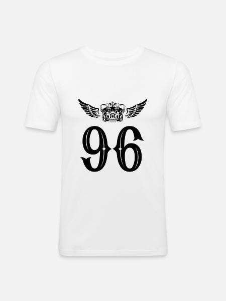 96 Number crown - Men's Slim Fit T-Shirt - white