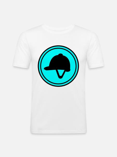 Reiterhut icon - Männer Slim Fit T-Shirt - Weiß