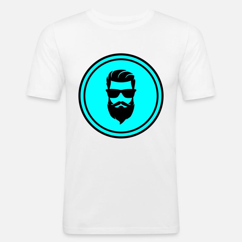 Gesicht bart symbol - Männer Slim Fit T-Shirt - Weiß