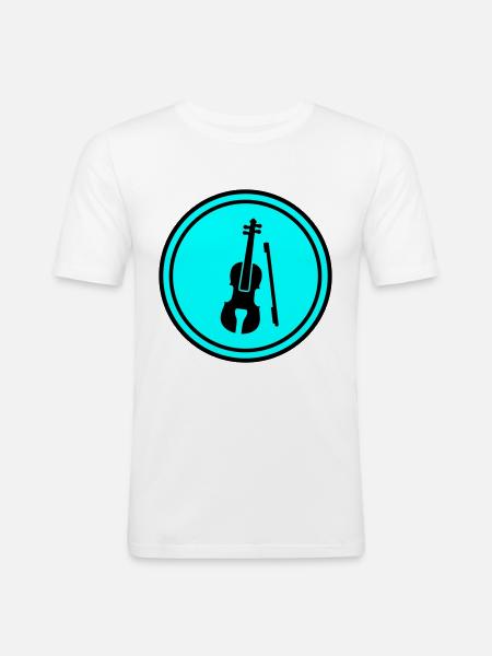 Icône de violon - T-shirt près du corps Homme - blanc