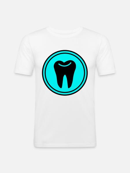 Tooth icon symbol - Men's Slim Fit T-Shirt - white