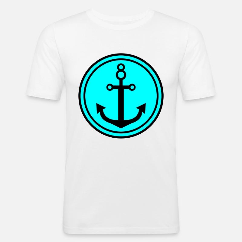 Anker - Männer Slim Fit T-Shirt - Weiß