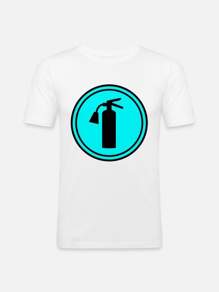 Fire extinguisher symbol - Men's Slim Fit T-Shirt - white