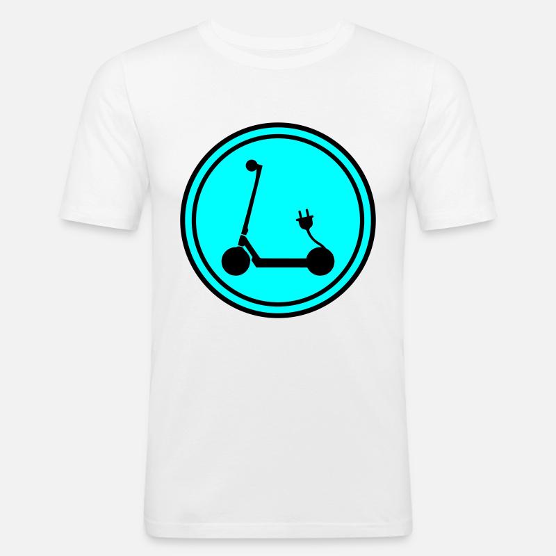 E-roller Icon - Männer Slim Fit T-Shirt - Weiß
