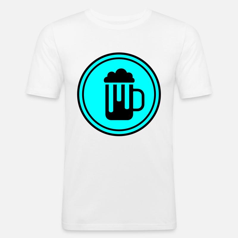 Bier glas - Männer Slim Fit T-Shirt - Weiß
