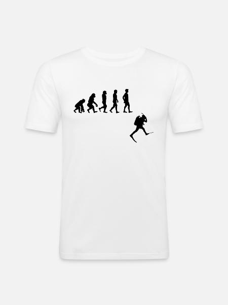Evolution Freitauchen Freitauchen Plongée - Männer Slim Fit T-Shirt - Weiß