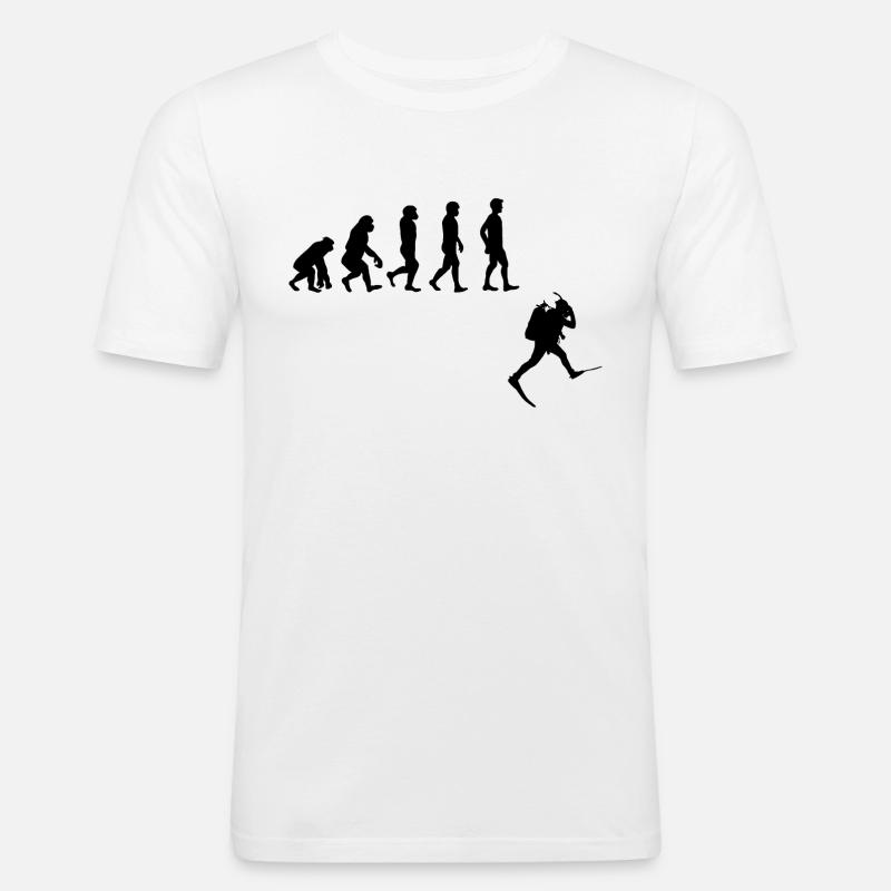 Evolution Freediving Free Diving Plongée - T-shirt près du corps Homme - blanc