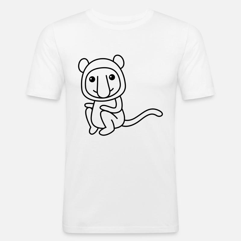 Affe comic Tier - Männer Slim Fit T-Shirt - Weiß