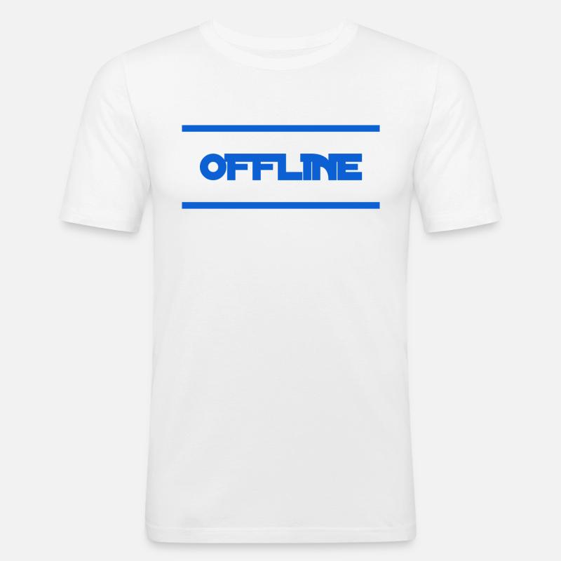 ich mag es offline - Männer Slim Fit T-Shirt - Weiß