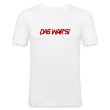 endlich vorbei - Männer Slim Fit T-Shirt - Weiß - Vorne - Nik (191cm)