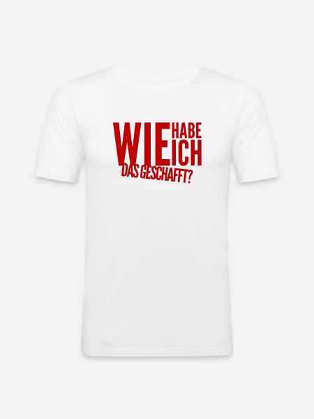 es ist geschafft - Männer Slim Fit T-Shirt - Weiß