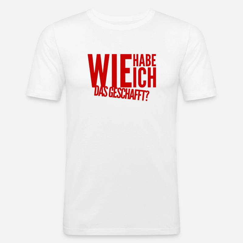 es ist geschafft - Männer Slim Fit T-Shirt - Weiß